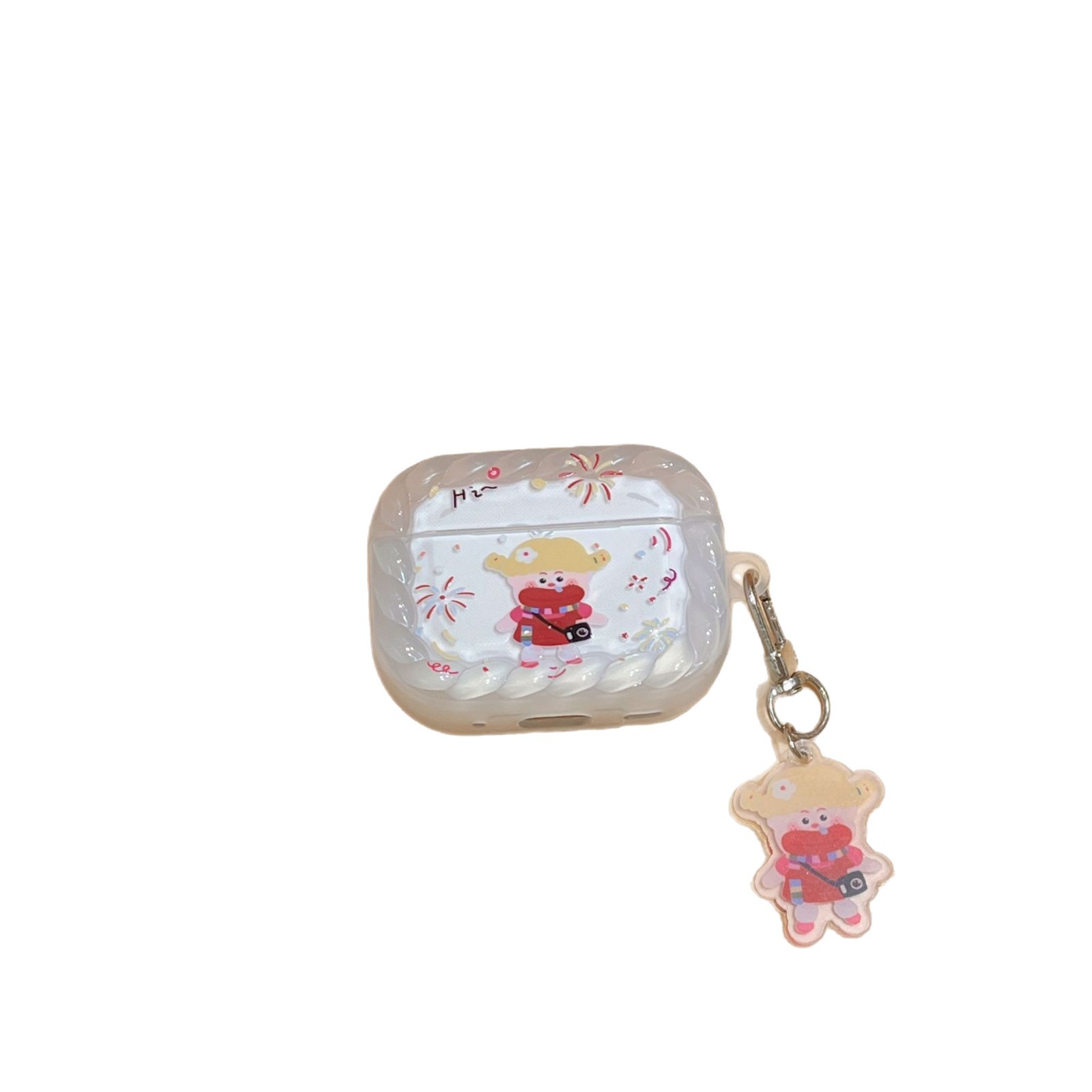 Funda Protectora para Auriculares Apple Airpods 4 y Airpods Pro 3 con Diseño de Chica con Fuegos Artificiales de Dibujos Animados image 6