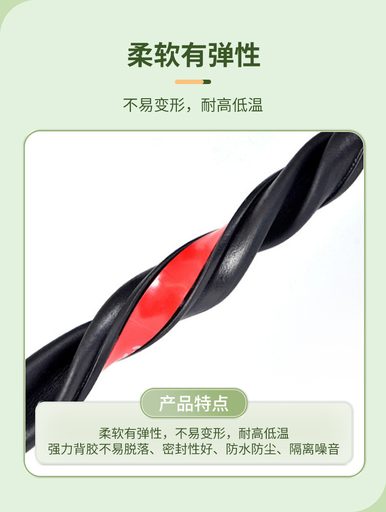 Car Door Sealing Strips, Sound Insulation and Warmth, Self-Adhesive Door and Window Windshield Strips, Door Frame Accessories, Anti-Collision Sealing Strips