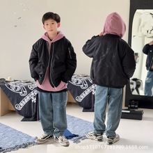 2025秋冬新品童装棒球服开衫外套棉服保暖棉衣25104嘻哈高街棉服