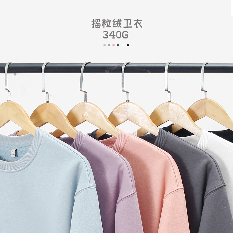 Denjue Men's Autumn And Winter Product340 GPlus Velvet Oversize Sweatshirt Couple Wear Pullover Round Neck Sweatshirt For Men