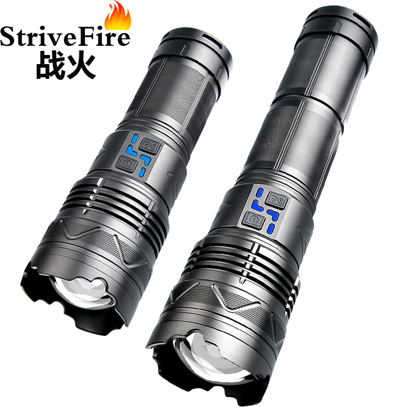 Al por mayor transfronteriza láser blanco de alta potencia linterna de carga al aire libre Super brillante especial LED multifuncional hogar