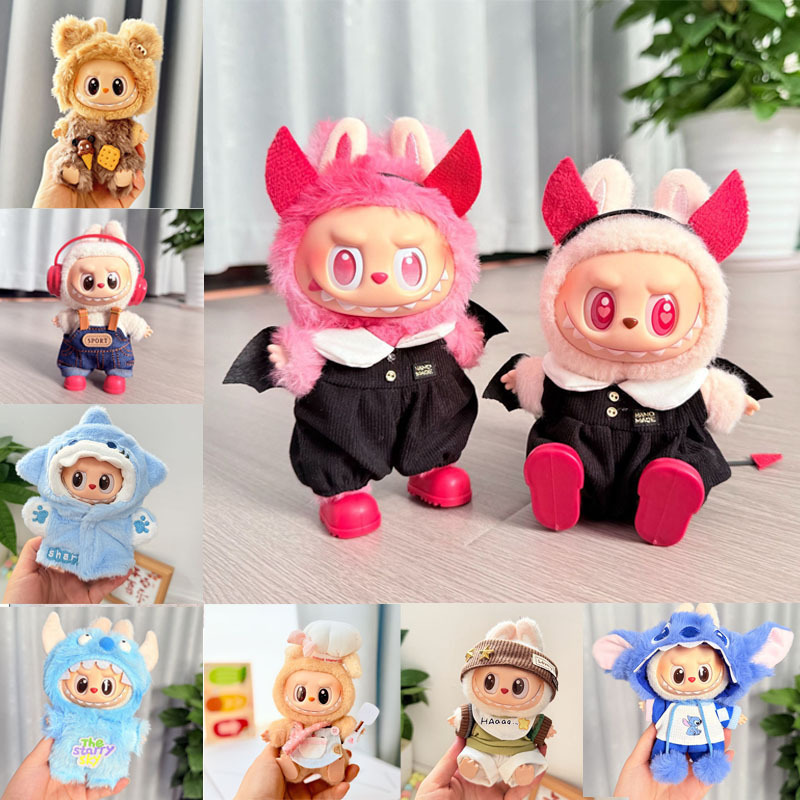 一二三代钥匙扣Labubu衣服挂件拉布布娃衣暗夜小恶魔圣诞万圣节萌|undefined