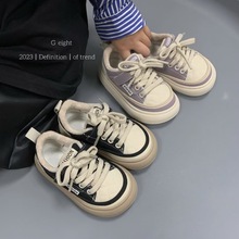女童鞋子儿童韩版小皮鞋2023冬季新款小童加绒宝宝豆豆洋气面包鞋
