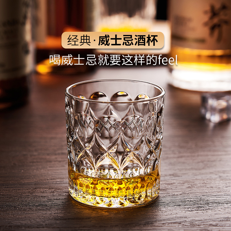 欧式水晶玻璃威士忌杯洋酒杯家用创意水杯酒吧KTV啤酒杯鸡尾酒杯