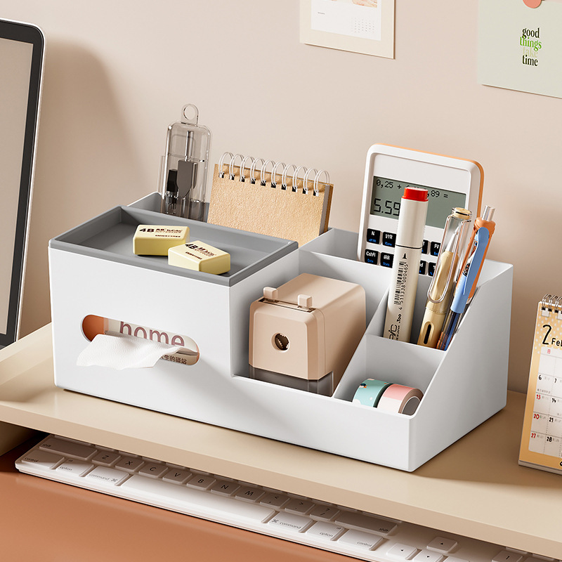 La Caja de pañuelos de papel INS es una caja de almacenamiento de escombros cosméticos con una caja de extracción de cartón combinada creativa y simple.