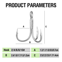 Pack of 10 pieces, 4 times strengthened three hooks with barbed lures, fishing hooks, three anchor hooks, blood grooved lures, long pointed hooks wholesale