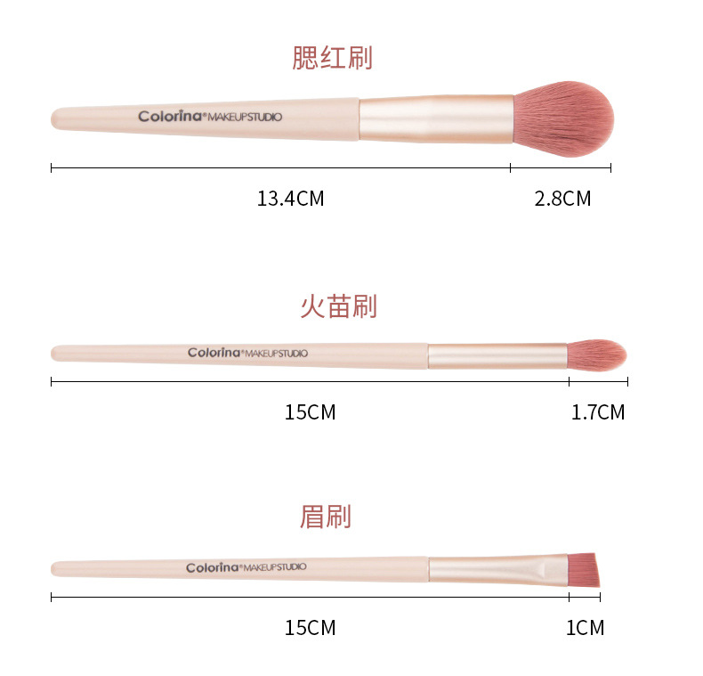 Cross-border export foundation brush, colored makeup brush set, complete set of loose powder, eyeshadow, lip brush, concealer box, beauty tools undefined