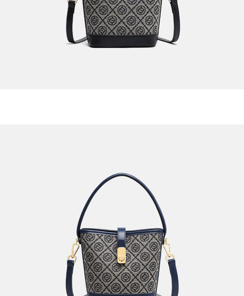 Túi tote nữ cỡ lớn họa tiết monogram, đeo vai và đeo chéo đi làm — màu xanh, Màu xanh (phiên bản công khai), màu đen, Màu đen (phiên bản công khai) chi tiết 20