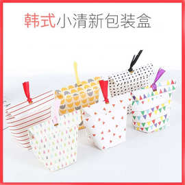 批发韩版创意喜糖盒礼品盒子袜子丝巾糖果纸盒饰品系带包装盒印刷