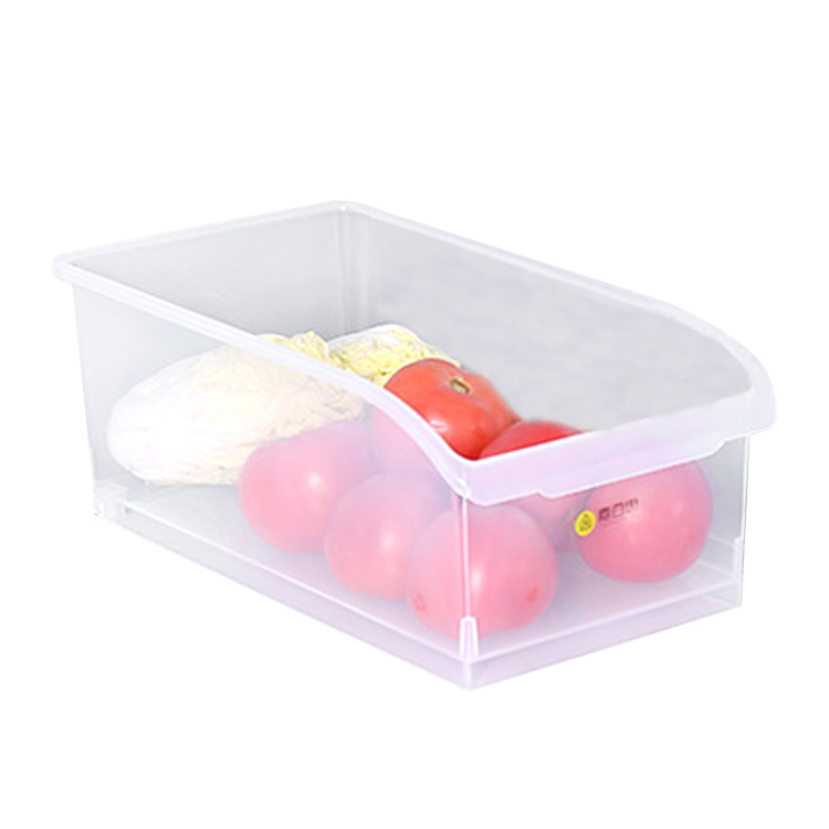 Caja de Almacenamiento Tipo Cajón para Refrigerador de Plástico Transparente con Asa