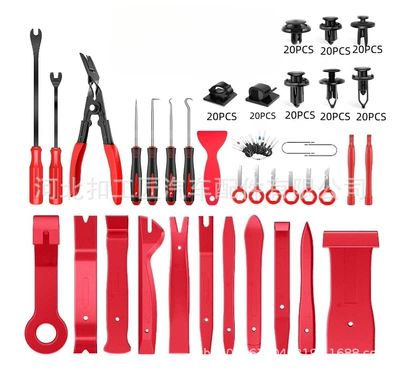 tool set dashboard audio, Digər kuzov və aksesuarlar - 200-piece-canvas-bag-set-red-nylon
