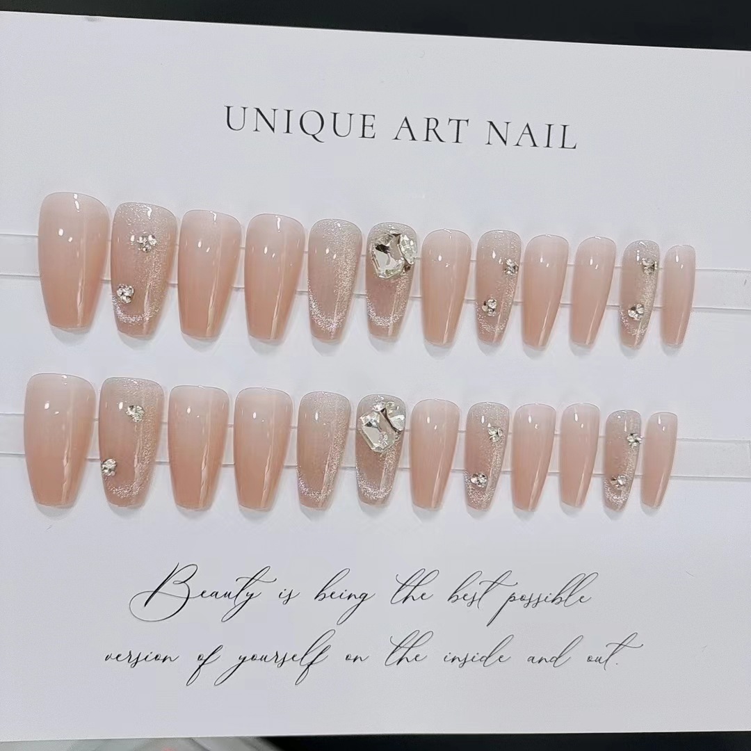 智贝详情图_11B623果冻蜜柚长款梯形甲奢钻穿戴甲美甲贴片