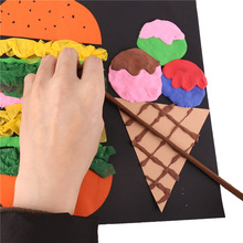 工厂批发儿童手工diy创意薯条汉堡套装贴画幼儿园手工制作材料包