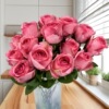 Simulated rose flower grilled edge oil painting retro style single rose home decoration wedding arrangement fake flower ornaments wholesale