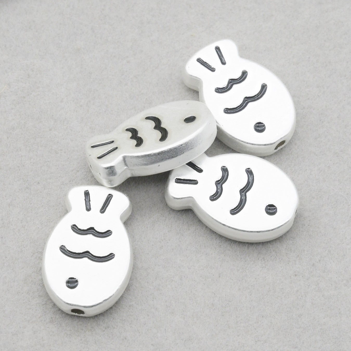 Factory direct dopamine snapper fish dumb silver alloy oil diy handmade beaded bracelet jewelry accessories