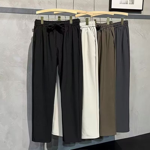 Straight western pants, men's pendulous feeling, spring and autumn ins, fashion brand, high street floor pants, loose all-matching, wide-leg casual pants
