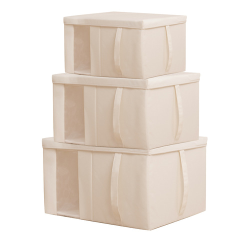 Amazon cross-border quilt storage box perspective window cotton and linen bedroom quilt storage bag clothes drawer storage box