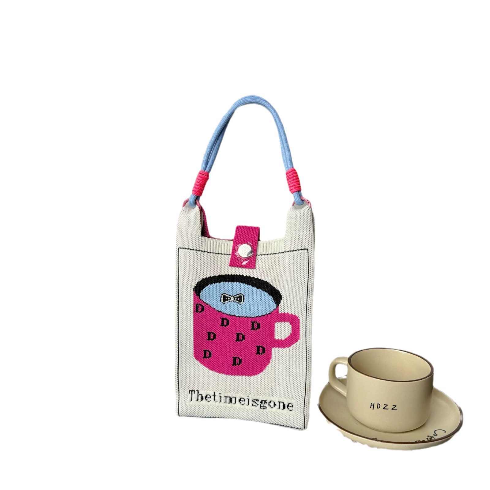 Cartoon knitted one-shoulder bag, shoulder bag