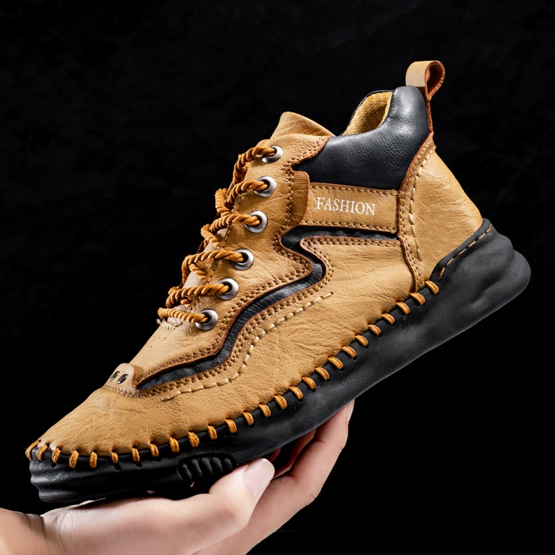 Осенне-зимние новые трансграничные мужские ботинки martin большого размера, сшитые вручную в стиле ретро средней высоты