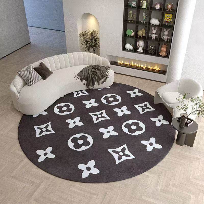 Alfombra de sala de estar redonda de lujo ligera alfombra de camisa doméstica resistente al desgaste alfombra de lana aislante fácil de cuidar alfombra de cama del dormitorio