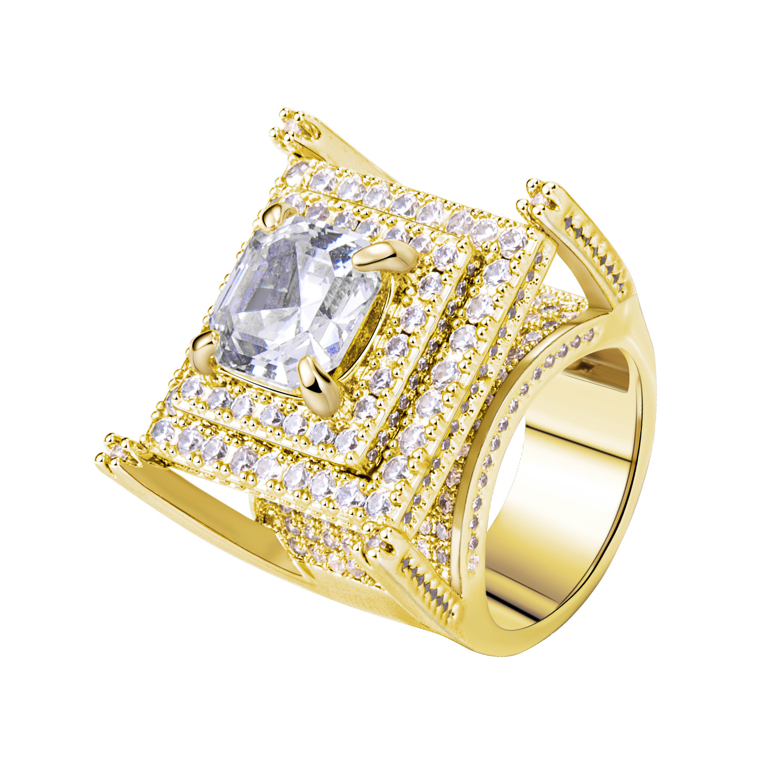 square trend ring hip-hop style