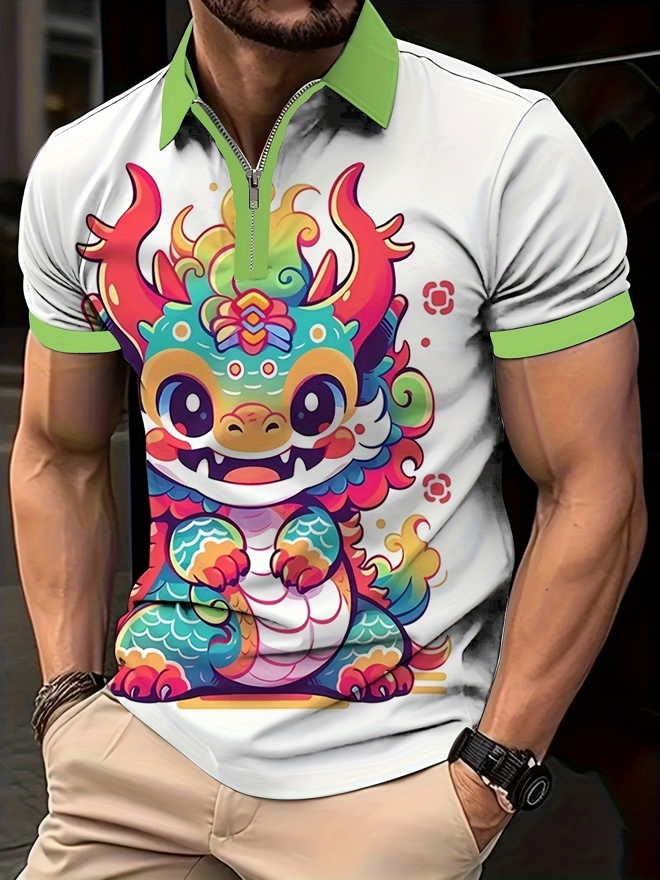 Ropa de hombre verano nueva tendencia tendencia suelta tendencia de moda alta calidad manga corta cremallera POLO camisa MB13