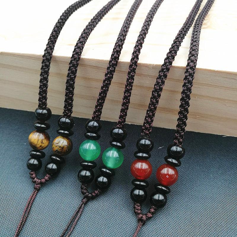Agate Tiger Eye Necklace Rope Pendant Wen Play Rope Emerald Beeswax Jade Pendant Safe Buckle Pendant Rope Woolen Chain Agate Tiger Eye Necklace Rope Pendant Wen Play Rope Emerald Beeswax Jade Pendant Safe Buckle Pendant Rope Woolen Chain