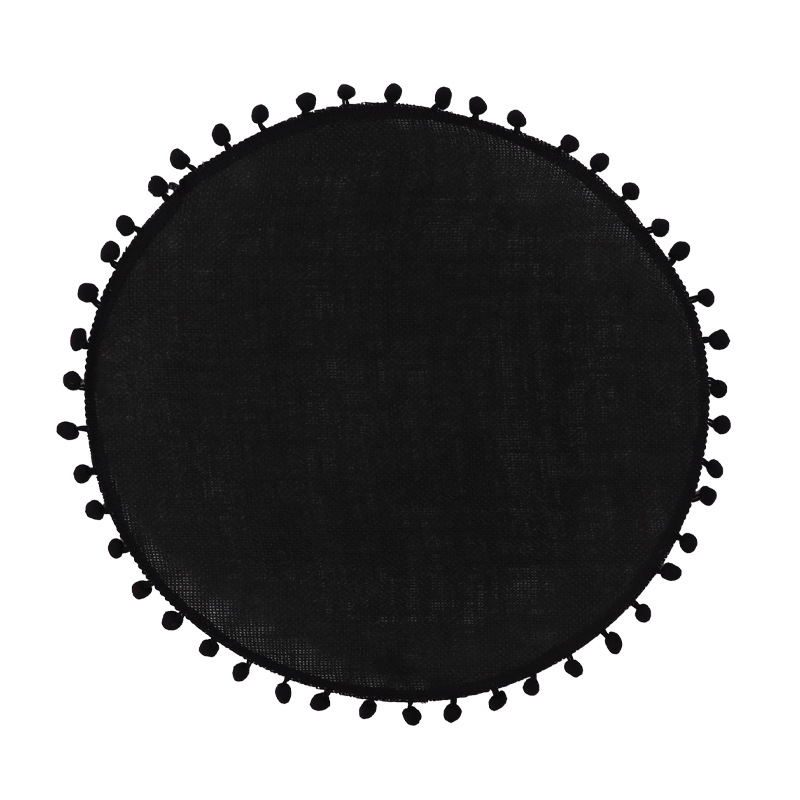 Navidad color transfronterizo mesa de comedor esteras de decoración de material yute esteras de comedor occidentales pueden ser redondas