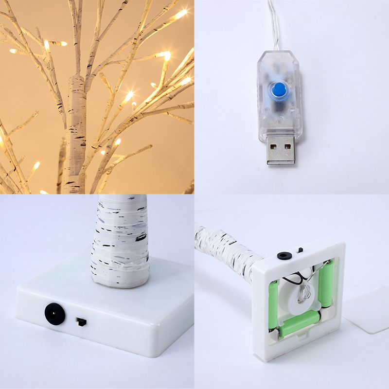 Lámpara de alambre de cobre de modelado de paisaje LED transfronterizo, lámpara de árbol de decoración de jardín de Navidad, lámpara de abedul luminosa de simulación
