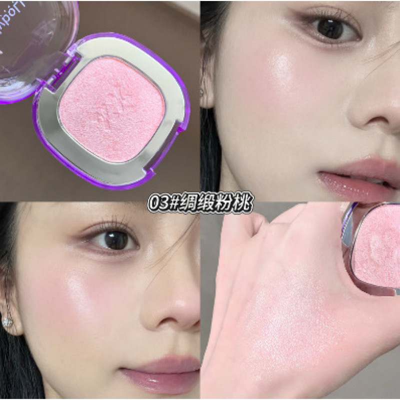 KodyboLL polvo de enfoque transparente de alto brillo fino y sedoso natural de alto brillo estereoscópico brillante de alto brillo blush doble uso