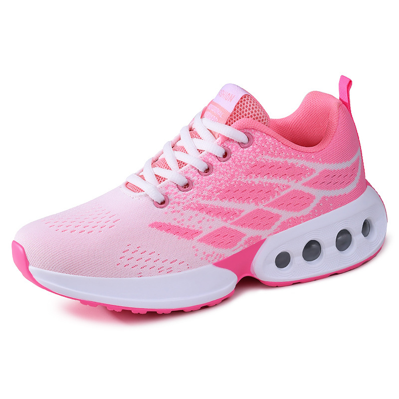 Zapatillas deportivas para mujer, estilo primavera, zapatillas para correr con suela blanda y amortiguación de aire, calzado femenino de moda de talla grande para venta al por mayor, zapatillas versátiles de malla transpirable.