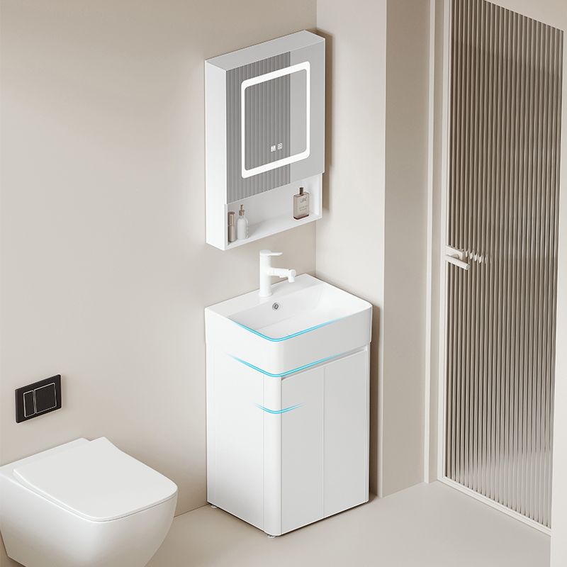 Arco de crema pequeño apartamento baño gabinete combinación engrosada panal lavado espacio lavabo piso lavabo integrado