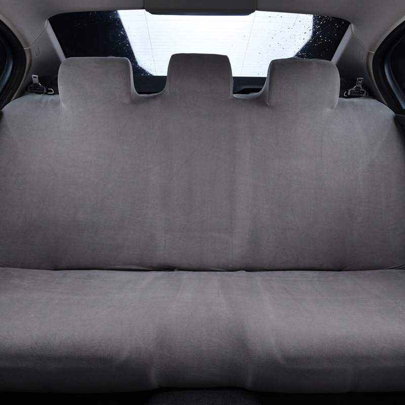 Thickened elastic car rear seat cover made of German velvet fabric, integrated backrest and seat cushion cover, suitable for all seasons