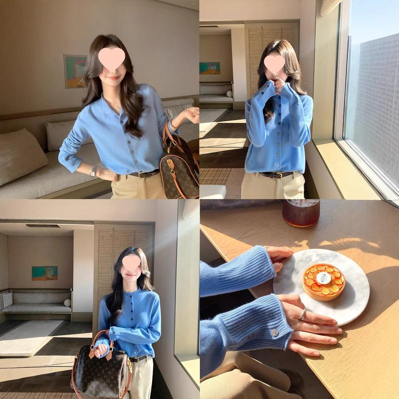 Pusume Soft Atmosphere | 1Oo Wool Knit Sweater for Women with a Stylish Design and Rolled Edges, Suitable as a Base Layer or Cardigan. Pusume Soft Atmosphere | 1Oo Wool Knit Sweater for Women with a Stylish Design and Rolled Edges, Suitable as a Base Layer or Cardigan.