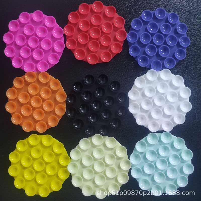 Round Silicone Suction Cup 19 Pieces for Mobile Phones, Tablets, Adhesive Suction Cups for General Use on Luggage, Chargers, Leather Cases, 3m Adhesive