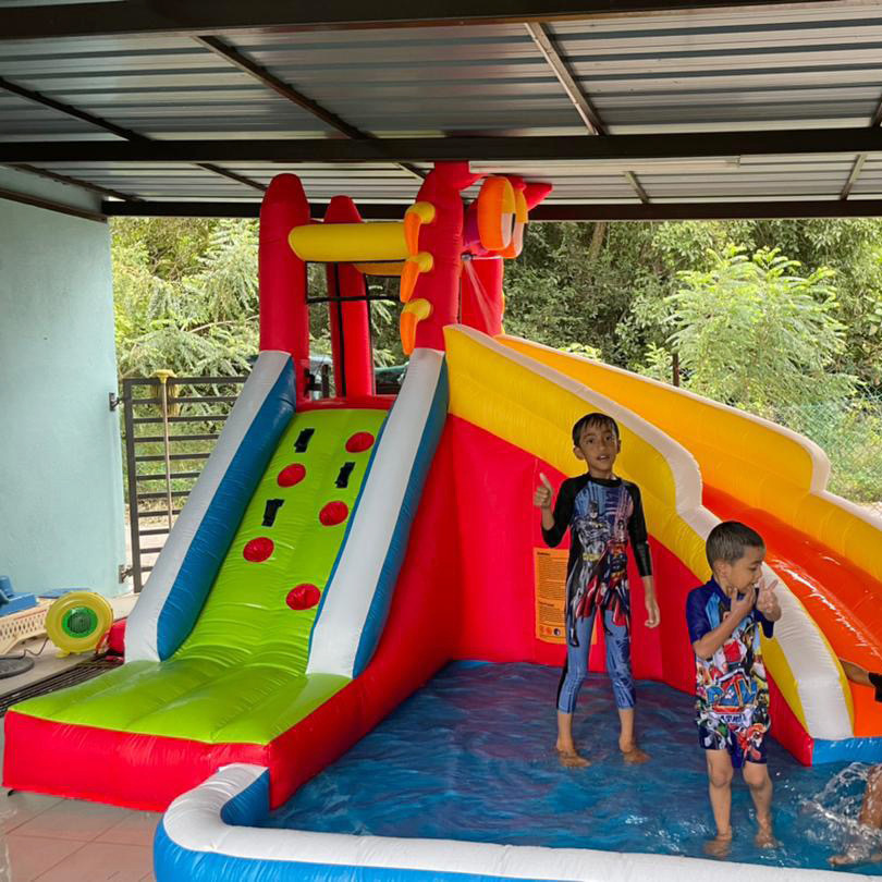 Inflatable para niños en casa castillo interior pequeño tobogan piscina juguetes al aire libre trampolín para aprender a escalar y saltar castillo traviesos