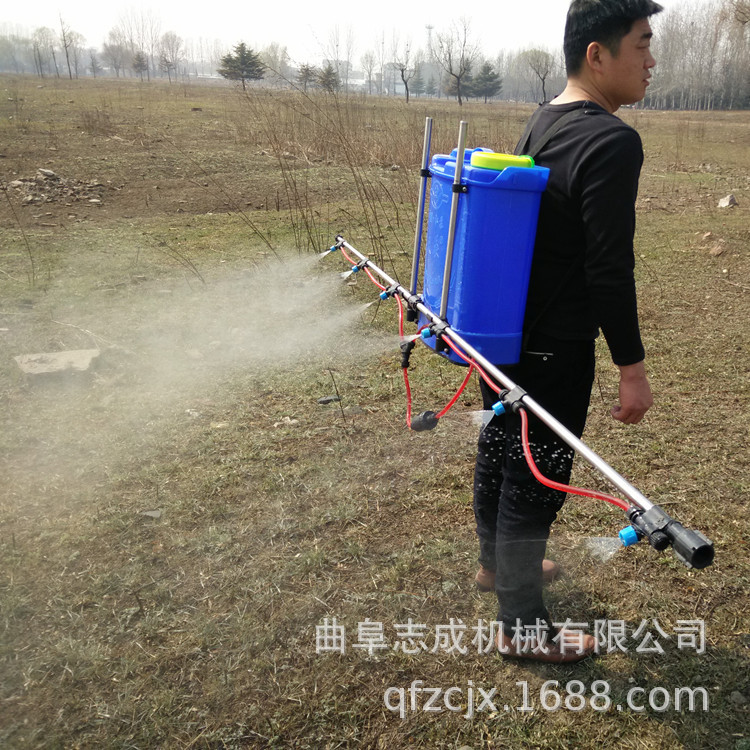 新型支架式电动打药机小麦水稻超宽喷副喷药机背负式多喷头打药机