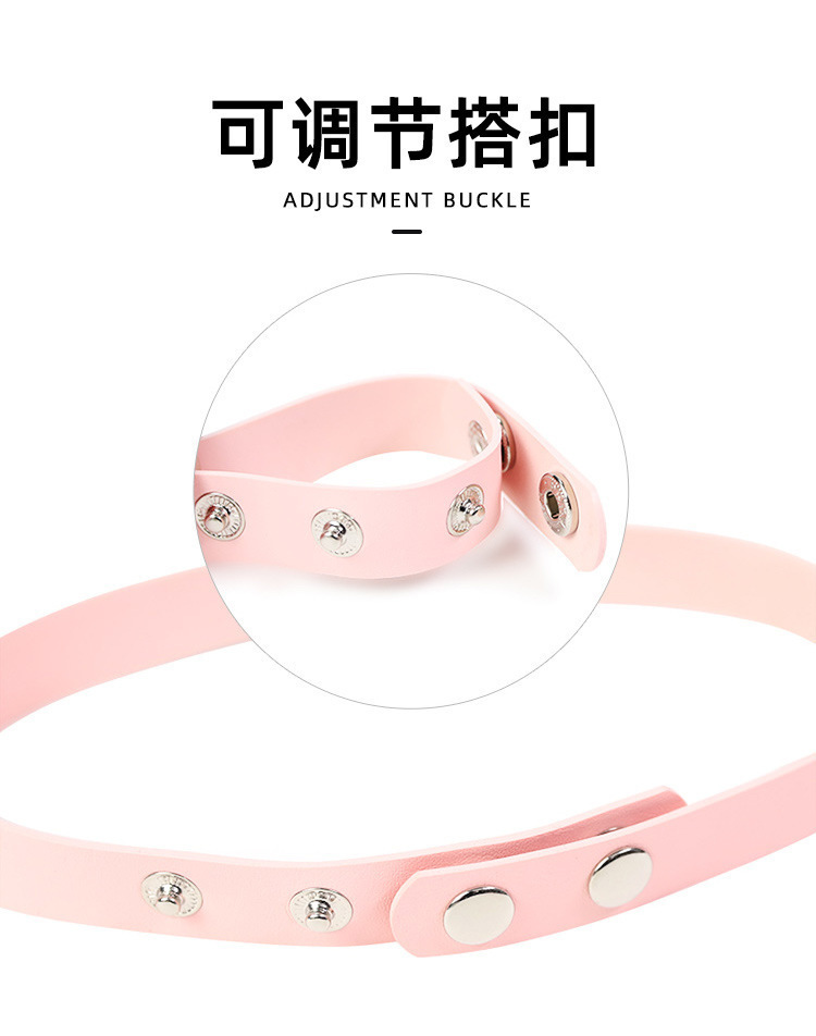Silicone Collar with Traction Chain for Couples, Black Adult Accessory — detail image 9