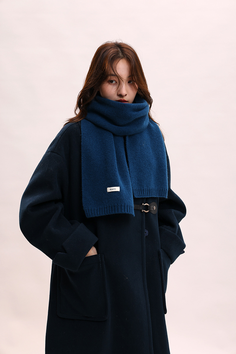 Sciarpa in lana lavorata a maglia 100% cashmere, collo spesso per donna e uomo, calda coppia genitore-figlio stile autunno/inverno, alla moda e_voghion.com