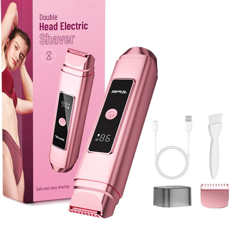 Cross-Border Digital Display Electric Epilator Women's Shaver Double-Head Body Private Part Trimmer Shaver