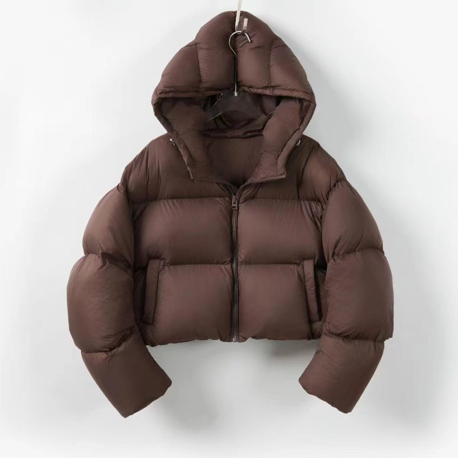 Down Jacket for Women, Kendall Jenner Style, Short Thickened White Duck Down, Hooded, 2025 Winter New Style, Petite Loose Puffer Jacket