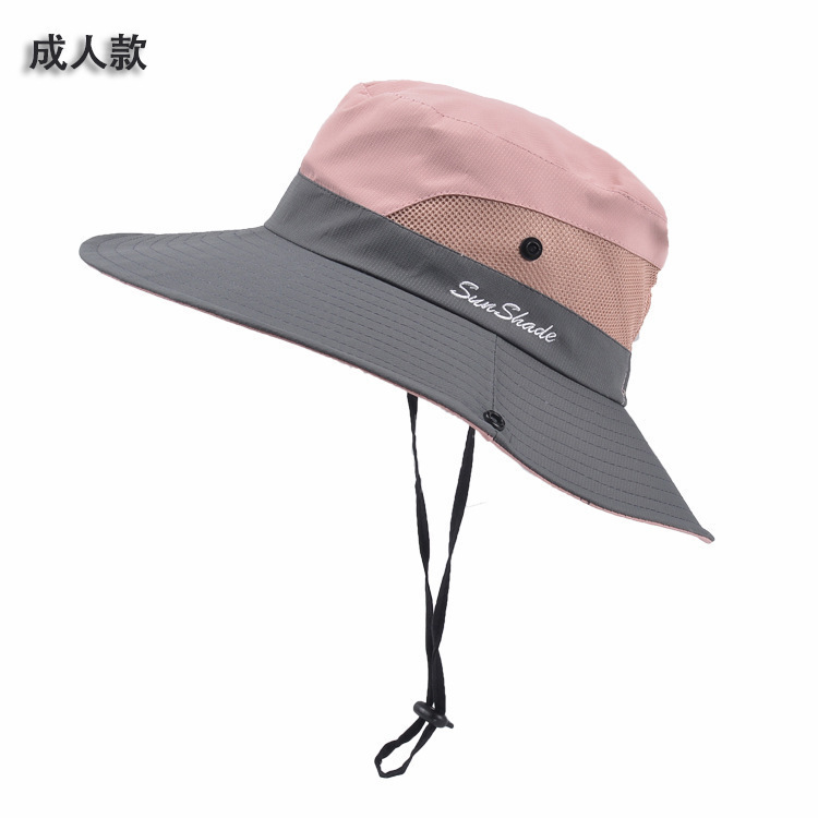 夏季女士户外遮阳帽马尾孔渔夫帽防晒太阳帽透气情侣出游登山帽子|undefined