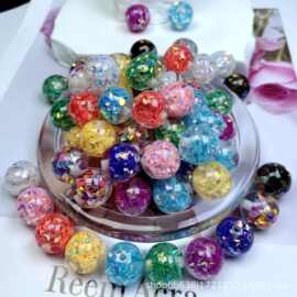 16MM彩色钻片树脂珠直孔珠手串手链珠子手工diy配饰串珠散珠批发