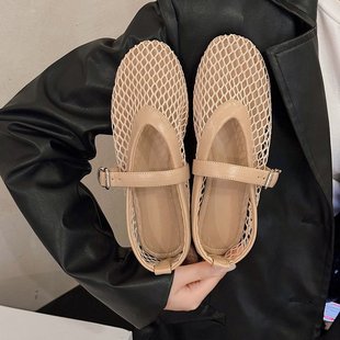 Cross-Border Large Size Fishnet Sandals for Women 2024 Summer New Style Zhuotian Popular Breathable Mesh Women's Sandals