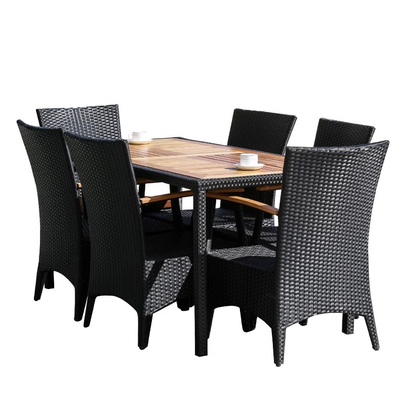 Mesas y sillas al aire libre Hotel Balcón al aire libre Terraza Villa Patio Jardín Lugar de ocio Silla de mimbre impermeable Mesa de centro Combinación