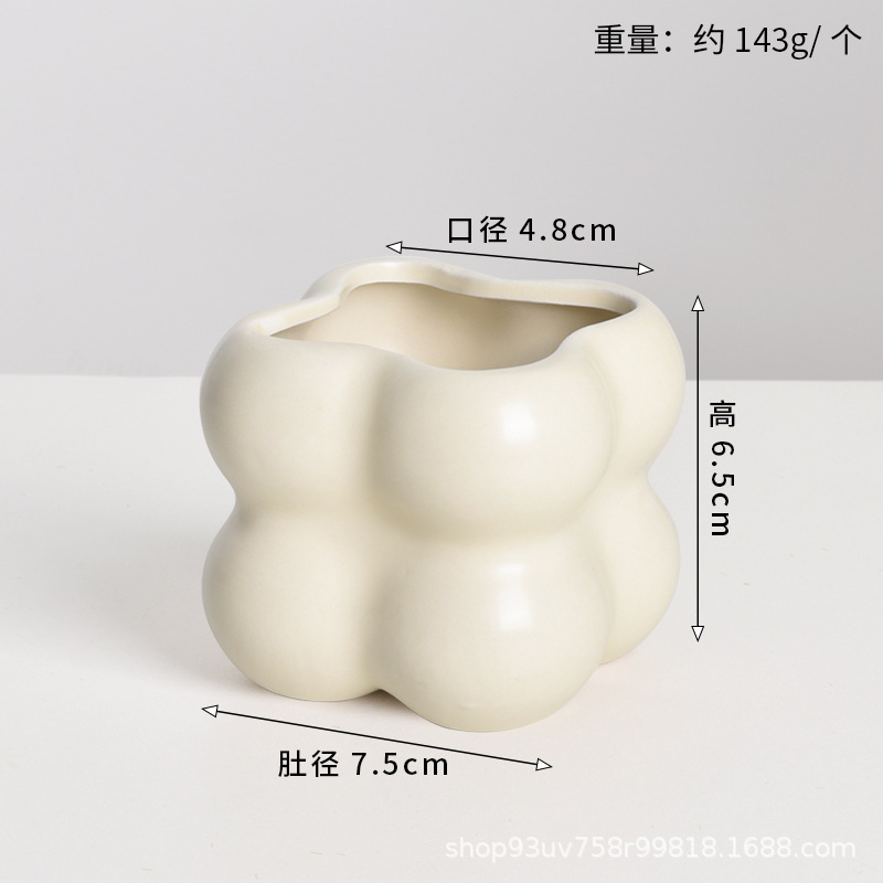 Pot de cerámica crema INS lujo ligero de alto nivel sensación de plantación de orquídeas mariposa simple orquídeas plantación de pot de porcelana blanca Dehua
