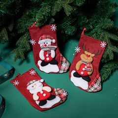 クリスマス用品全身公仔雪花金クリスマス靴下子供クリスマスプレゼント袋クリスマスツリー装飾撮影道具