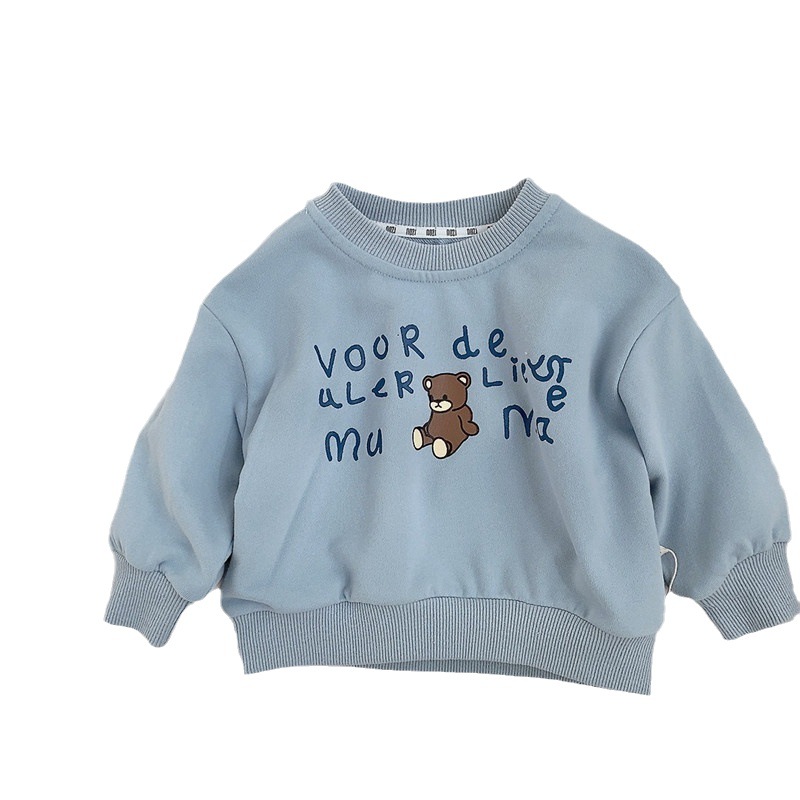 [Oferta Relámpago de Liquidación] Sudadera Infantil con Letras de Osito, Conjunto de Primavera, Camiseta de Manga Larga para Niños, Top de Primavera para Bebés Niñas