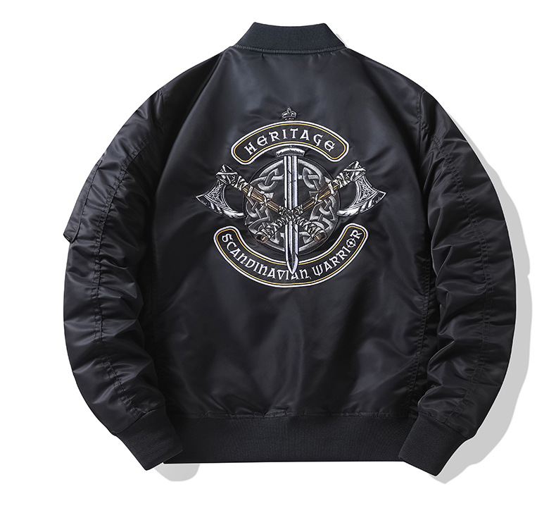Men's Bomber Jacket Retro Stand Collar Casual Workwear Pilot Style_voghion.com