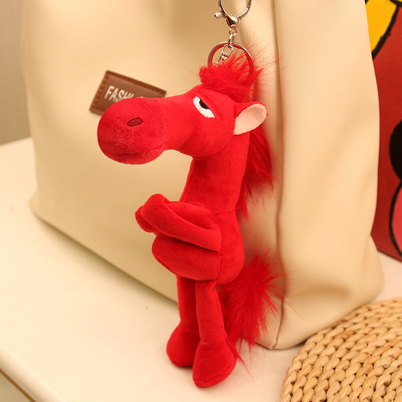 horse year mascot tianxuan high cold black horse bag ornaments handbag pendant gift plush doll 2026 new